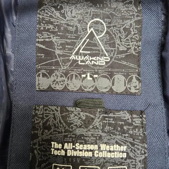 Navy Blue Awaknd Land Heavy Coat Mens Size Large - Picture 2 of 5